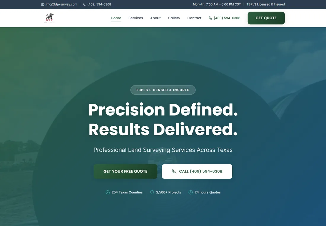 Beyond The Point Survey Group website preview