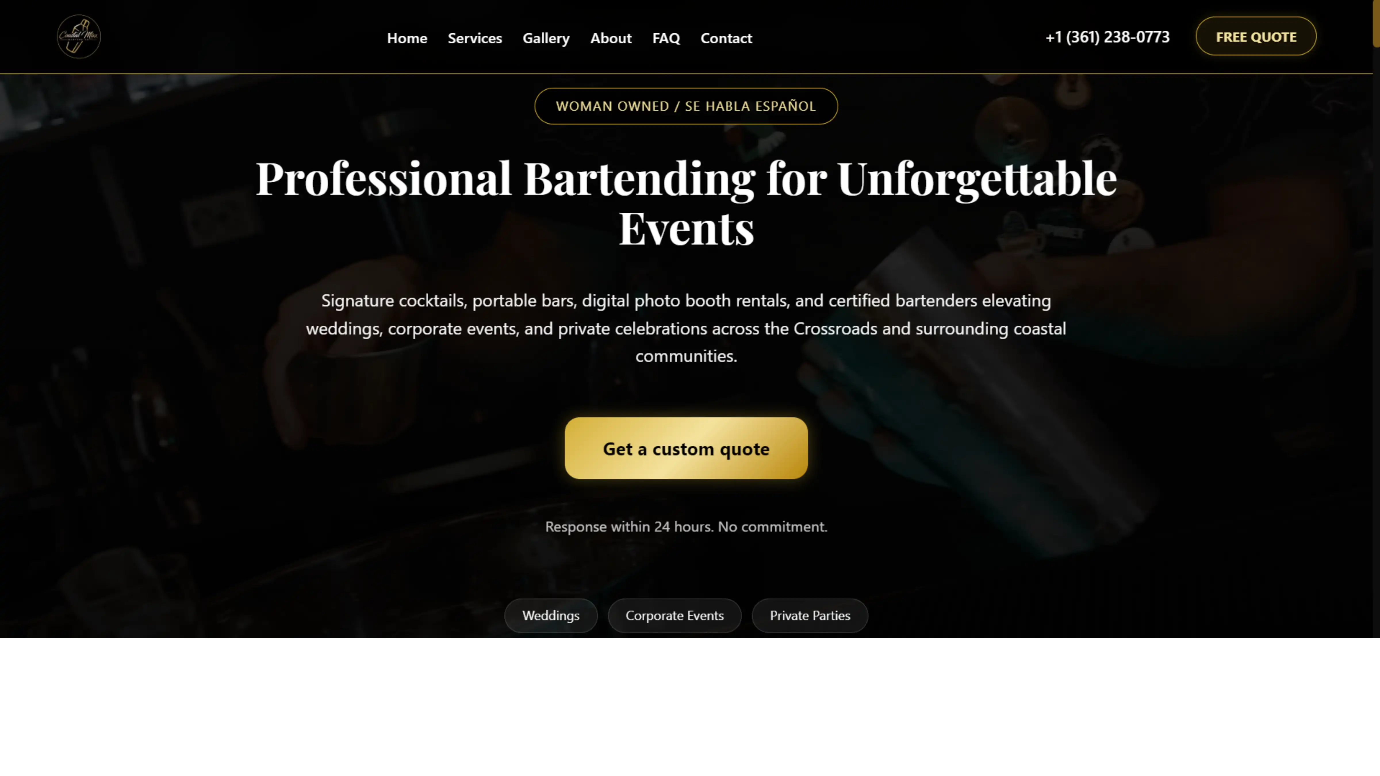 Business landing page website design preview for a service-based company