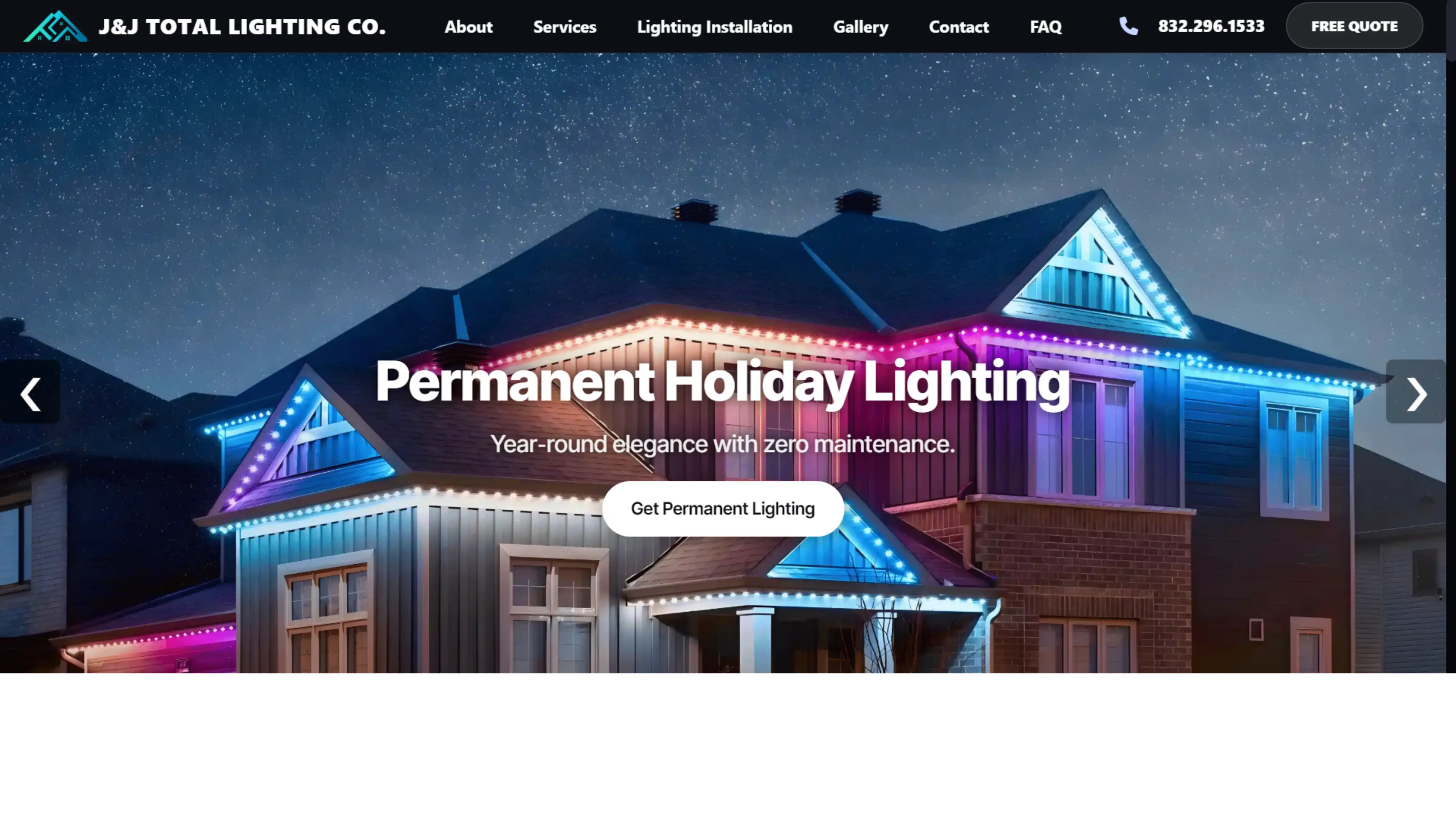 Premium dark business website interface preview